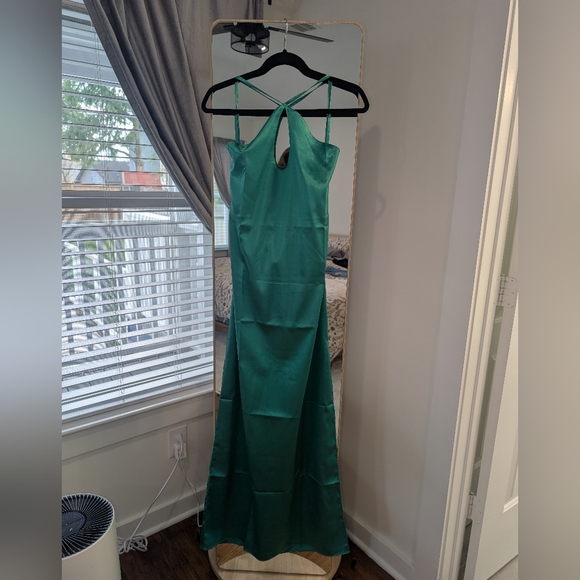 Baobab Collection Dresses & Skirts - Baobab Collection Teal Green Satin Slip Dress